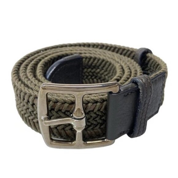 HERMES Etriviere - Khaki Cotton Hardware None Belt